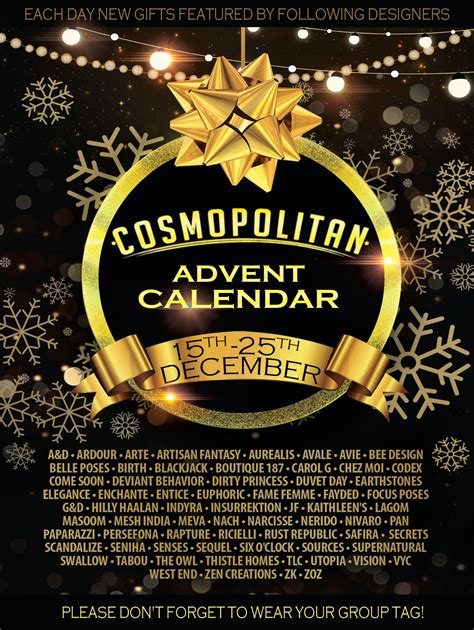 cosmopolitan events calendar.